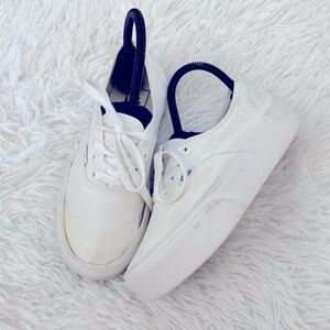 Vans platform white sneakers